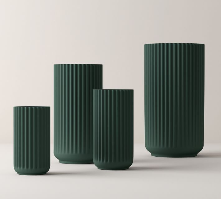 Lyngby Green Porcelain Vases