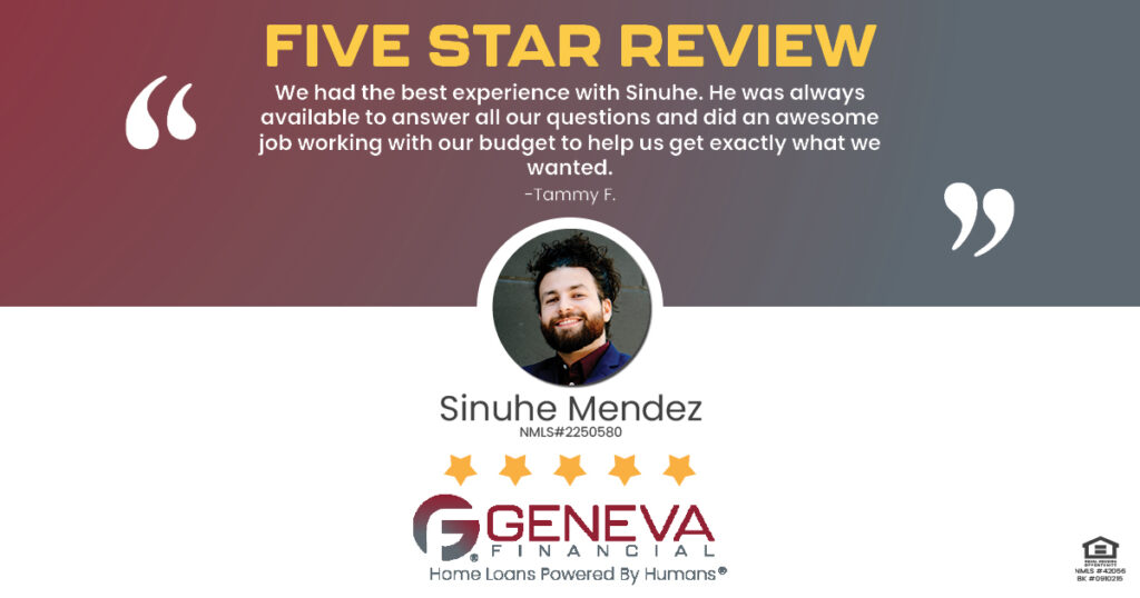 5 Star Review for Sinuhe Mendez, Licensed Mortgage Loan Officer with Geneva Financial, Fort Wayne, Indiana – Home Loans Powered by Humans®.