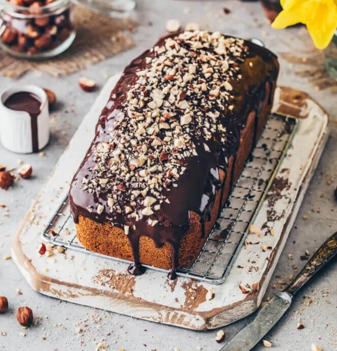 Hazelnut Cake with Chocolate Glaze